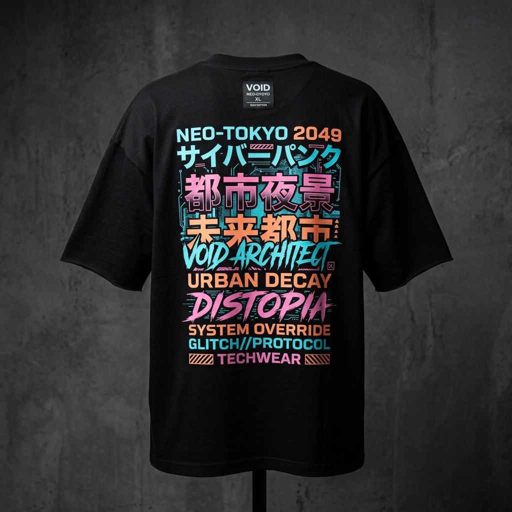 Neo-Tokyo 2049 Heavyweight Oversized Drop-Shoulder T-Shirt